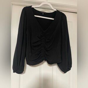 Banana Republic Black Ruched Blouse